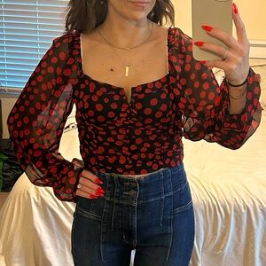 Free people polka dot blouse